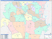 Pine Bluff Metro Area Wall Map Color Cast Style